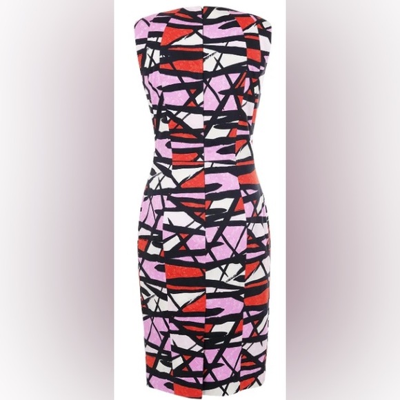 French Connection Shadow Dance V-neck Sleeveless Geometric Sz 6 ColourBlock - Picture 8 of 11